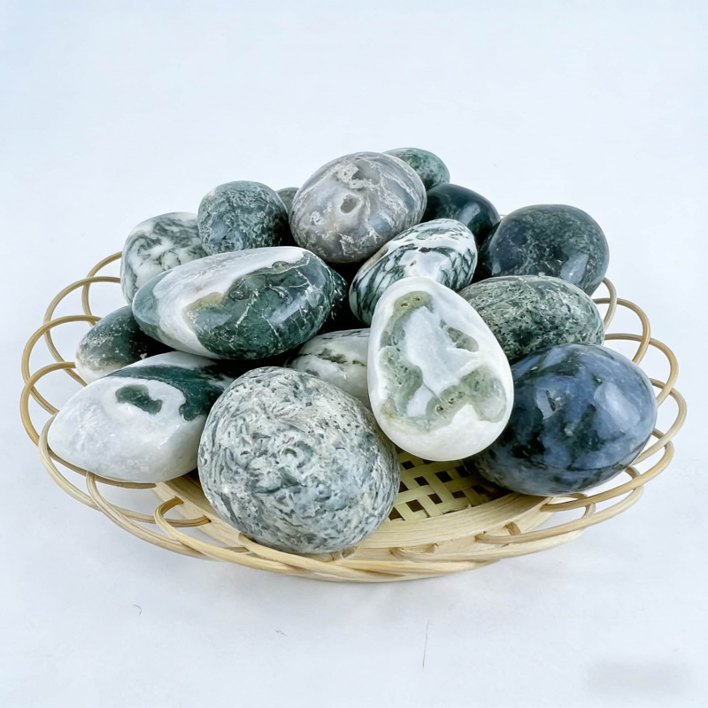 Natural Moss Agate Crushed Sto - Echeveria Succulent 评论和价格