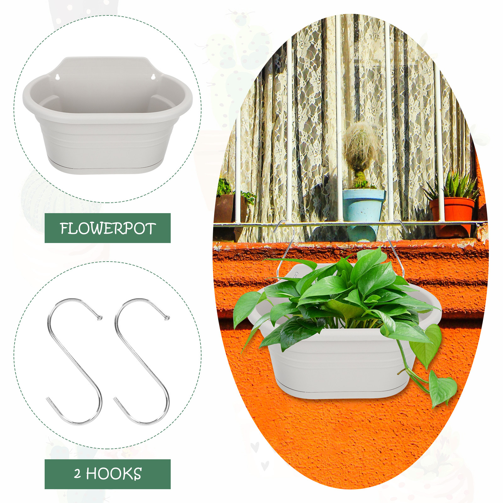 1Set Wall Hanging Flower Pot S - Spider Plant Hanging 评论和价格