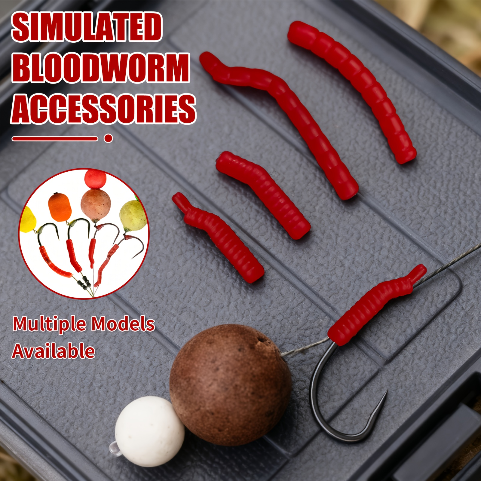 Red Artificial Bloodworm Hook  - Aglaonema Red 评论和价格