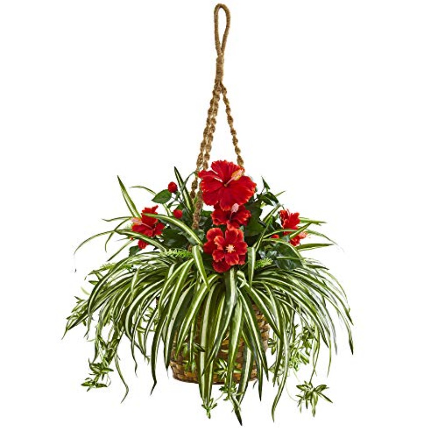 Hanging basket artificial plan - Spider Plant Hanging 评论和价格