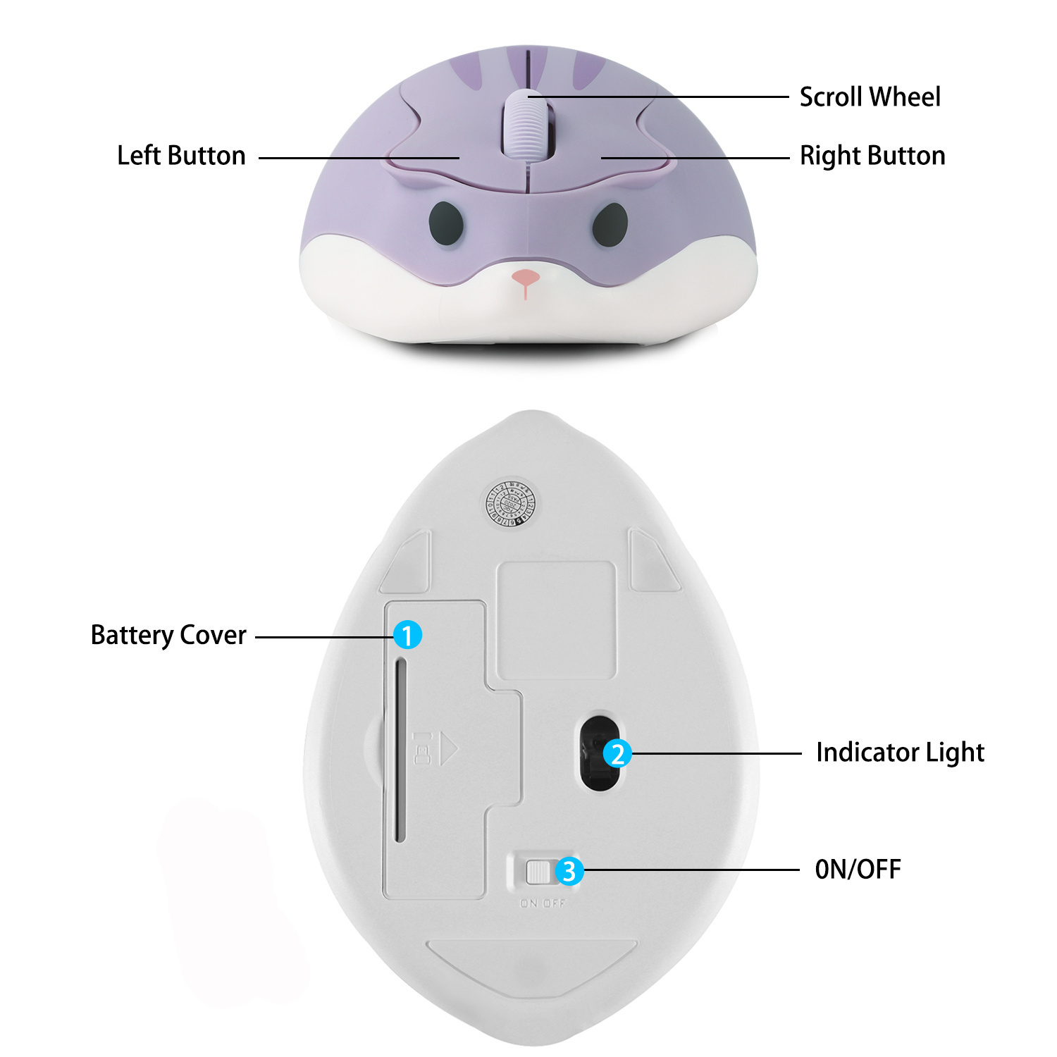 2.4G Wireless Mouse Purple Ham - Tradescantia Purple 评论和价格