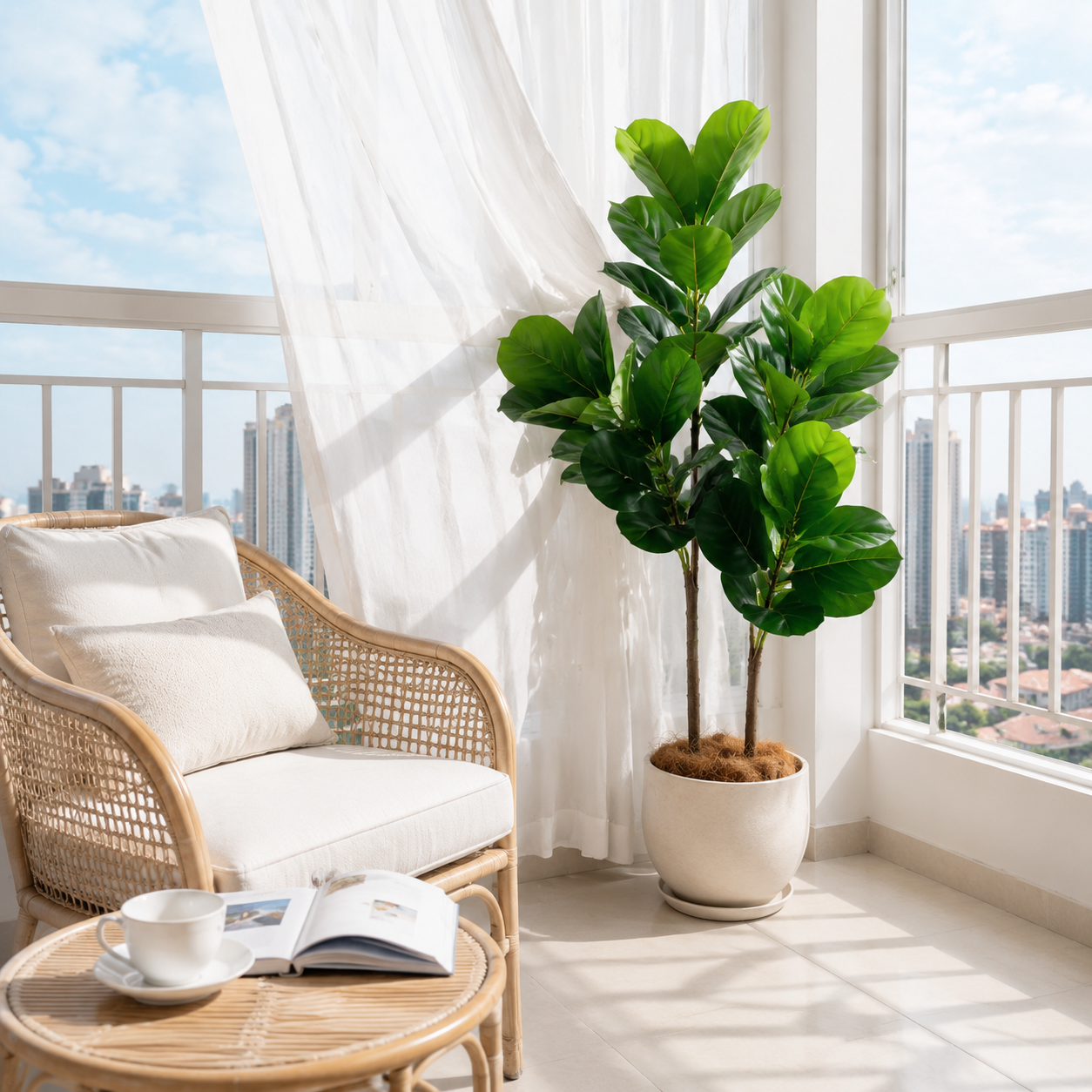 130cm/4.3ft Artificial Ficus L - Ficus Lyrata Tree 评论和价格