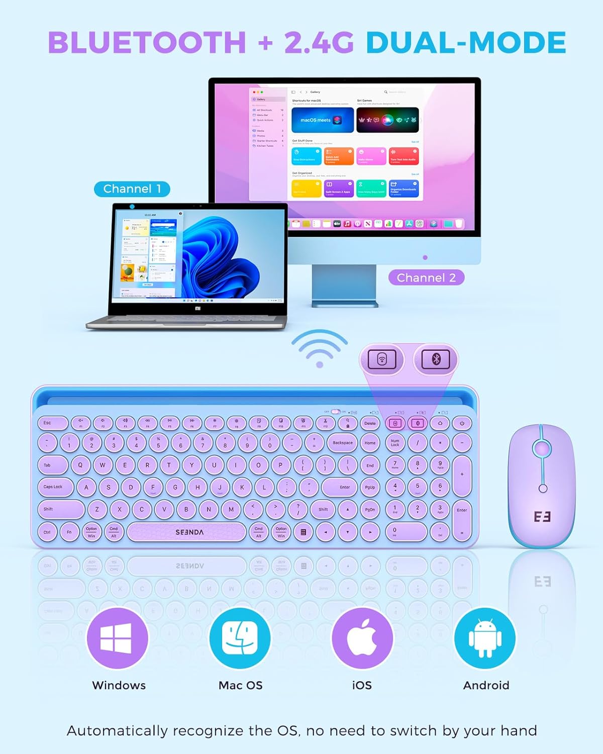 Wireless Keyboard and Mouse Co - Tradescantia Purple 评论和价格