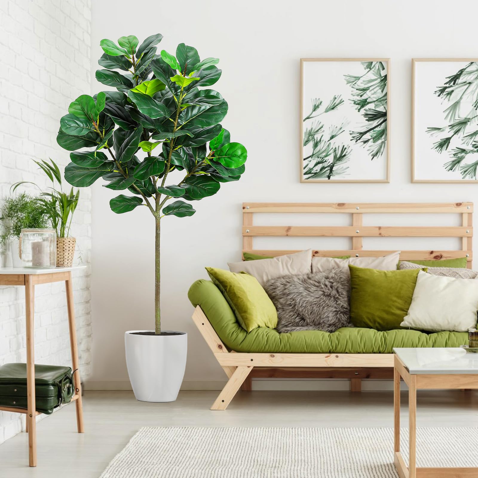 GlowSol 5.2 Ft Artificial Fidd - Ficus Lyrata Tree 评论和价格