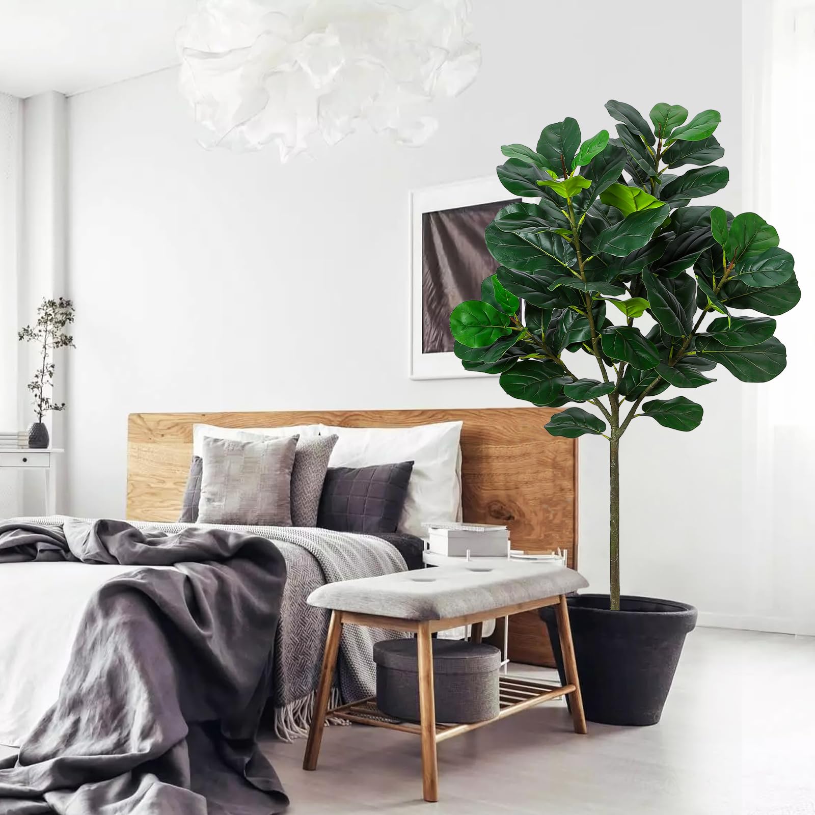 GlowSol 5.2 Ft Artificial Fidd - Ficus Lyrata Tree 评论和价格