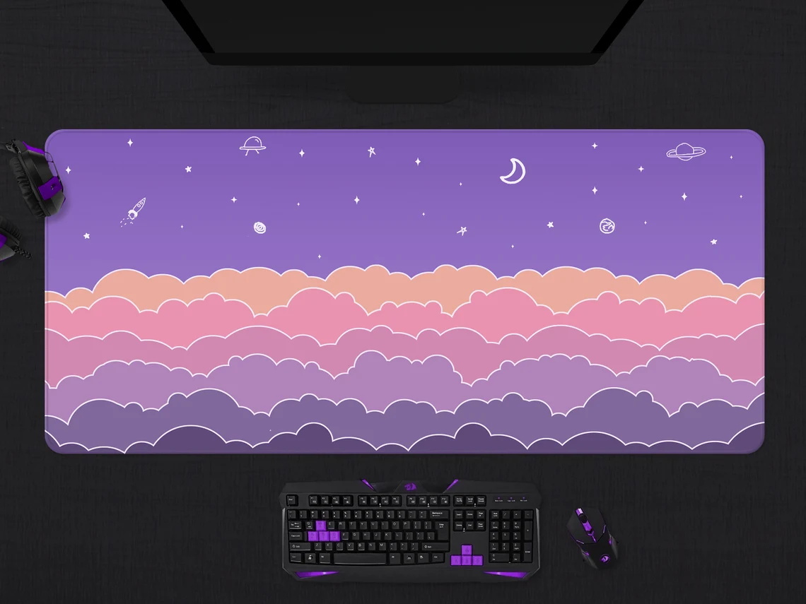 Kawaii Deskmat purple Cute Mou - Tradescantia Purple 评论和价格