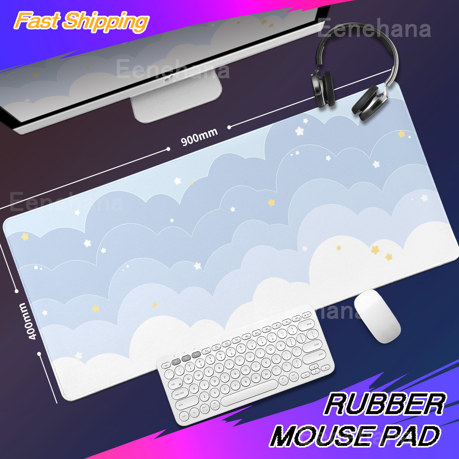 Light Blue Pink Clouds Desk Ma - Tradescantia Purple 评论和价格