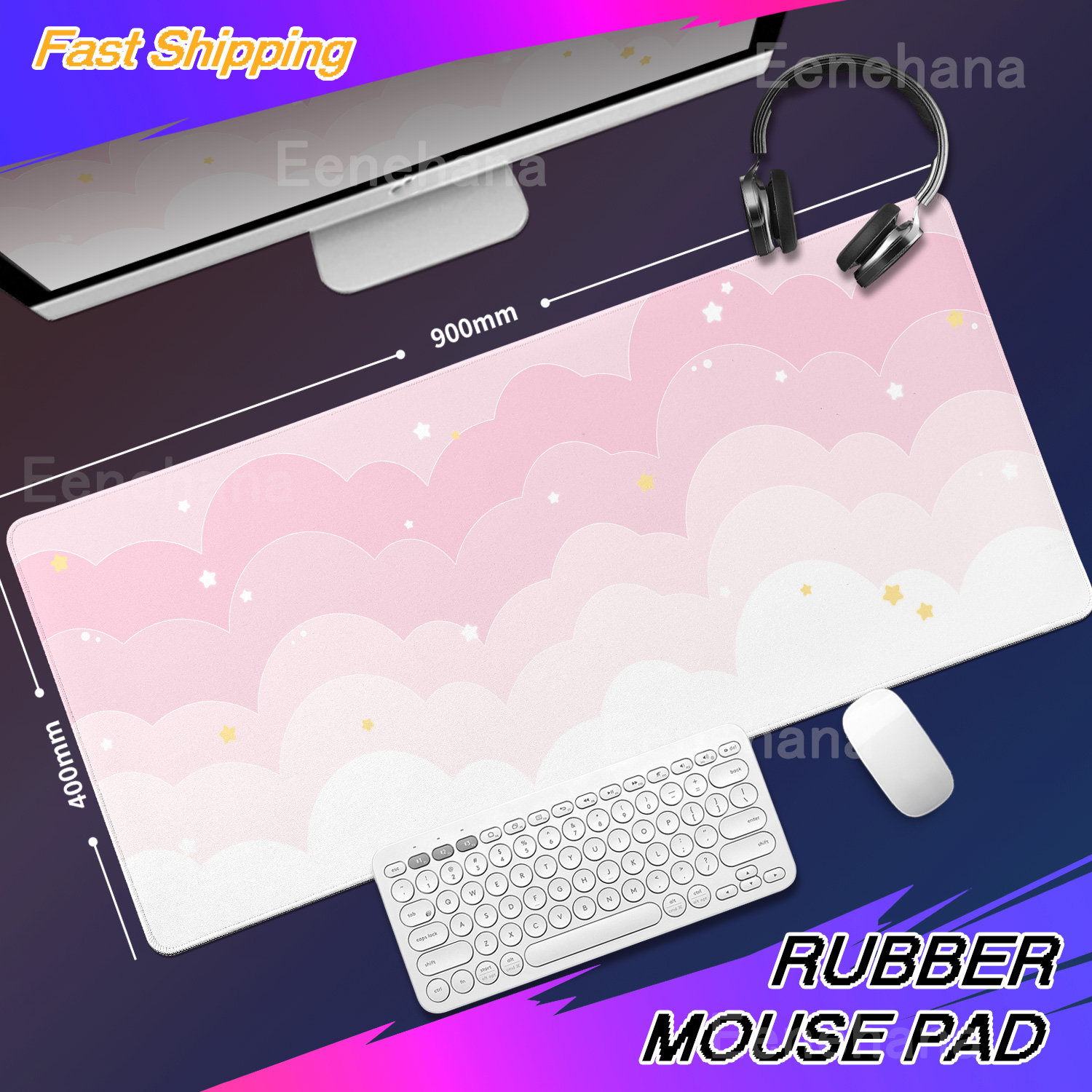 Light Blue Pink Clouds Desk Ma - Tradescantia Purple 评论和价格