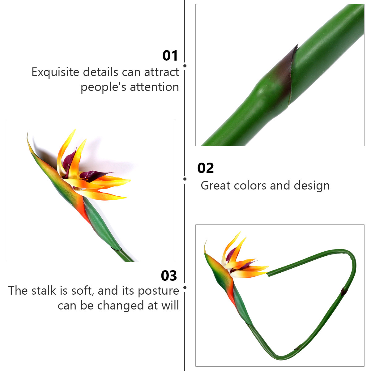 Real Touch Artificial Bird of  - Bird Paradise Strelitzia 评论和价格